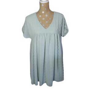 Altard State Dress Moss Green Chiffon Babydoll Dress Small